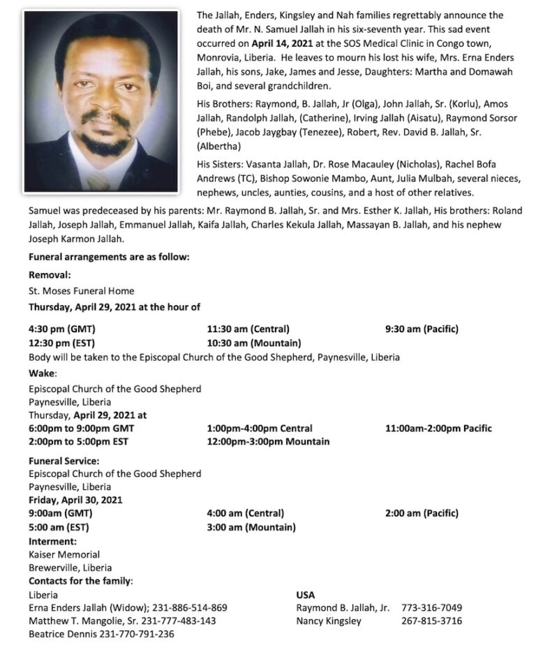 Mr. N. Samuel Jallah TLC Africa